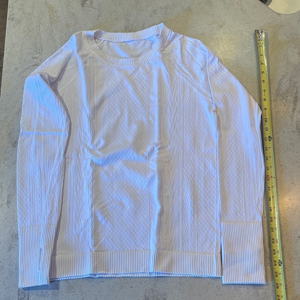 Lululemon Athletica Lululemon Size 10 White Long Sleeve Top